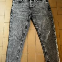 Jeans alla caviglia Zara grigio slim fit tg 48