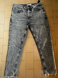 Jeans alla caviglia Zara grigio slim fit tg 48