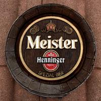 Da parete fondo di botte birra Meister Henninger