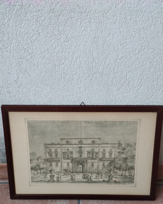 Stampa antica palazzo Ducale San Cesario di Lecce