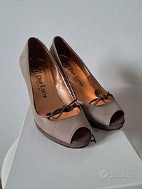 Decollete pelle tortora