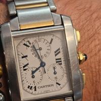 cartier tank francais cronoflex acciaio e oro