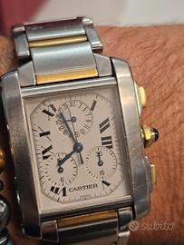 cartier tank francais cronoflex acciaio e oro