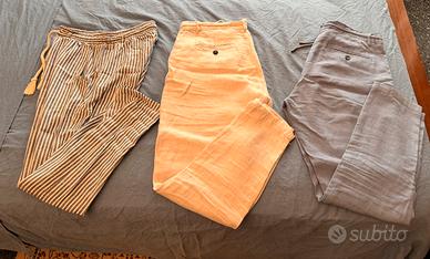 Set di 3 Pantaloni di lino