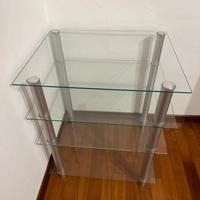 Rack Audio Video in vetro temperato e acciaio