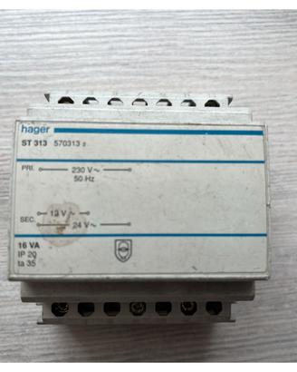 Trasformatore Hager ST313 16VA guida DIN