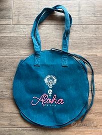 Borsa Rotonda Tecna Aloha Effetto Jeans Nuova