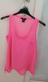 canotta donna rosa fluo 