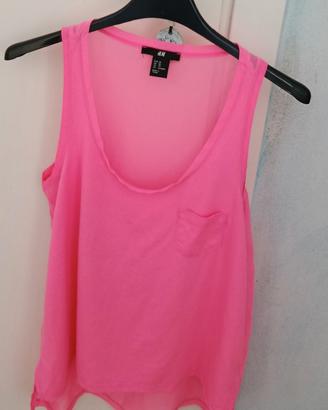 canotta donna rosa fluo 