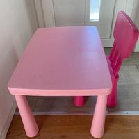Tavolo per bambini plastica rigida con sedia