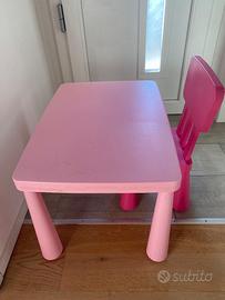 Tavolo per bambini plastica rigida con sedia