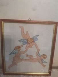 Quadretto in punto a croce realizzato a mano