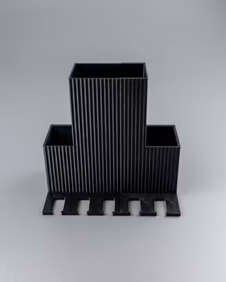 Porta spazzolini da parete con vano scavolini