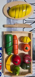 set frutta verdura in legno