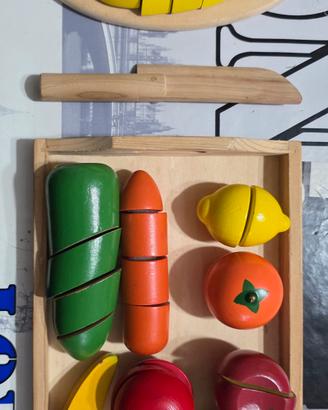 set frutta verdura in legno