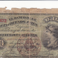 Argentina - Banconota - 10 cent. fuertes 1869 rara
