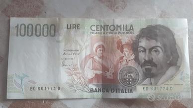 Banconote da 100 mila lire Caravaggio