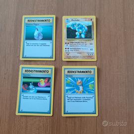 lotto 4 carte pokemon vintage italiane set base wo