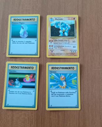 lotto 4 carte pokemon vintage italiane set base wo