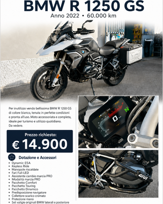 Moto R 1250 GS completa di borse originali BMW