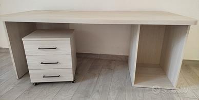 Scrivania 180 cm con cassettiera