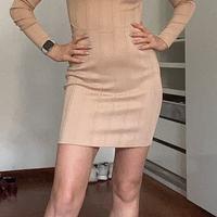 Mini abito beige