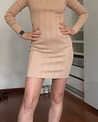 Mini abito beige