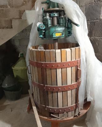 Torchio idraulico più pigiatrice e tino