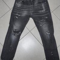 Jeans Grigio Strappato Uomo