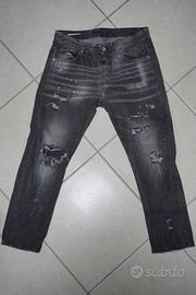 Jeans Grigio Strappato Uomo