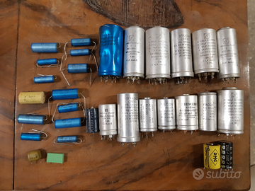 Condensatori carta olio, vintage, elettronica