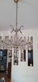 lampadario vetro vintage 8 bracci