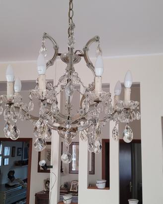 lampadario vetro vintage 8 bracci