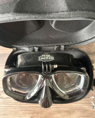 maschera snorkeling miopia su lenti in vetro 
