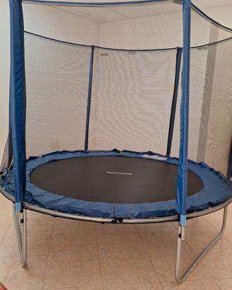 trampolino elastico con rete di protezione.  L.245