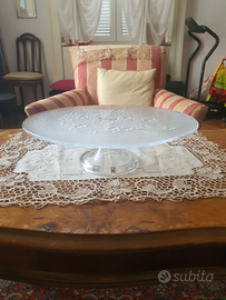 Alzata in vetro decorato x dolci