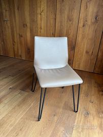 Sedie in Vera Pelle di Bonaudo colore tortora