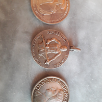 2 Medaglie d'argento c.d.m. 1 d. Alighieri