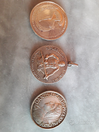 2 Medaglie d'argento c.d.m. 1 d. Alighieri