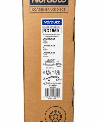 DISCHI FRENO ANTERIORI NORAUTO – ND1559 – 276x26 m