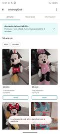   peluche Minnie (80 cm) e topolino (60cm)