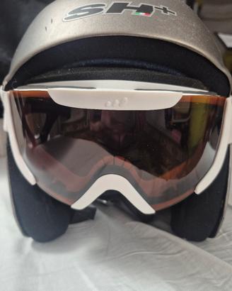 Casco da sci più occhiali