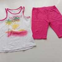 completo bambina canotta + pantaloncino _ 5 -6 ann