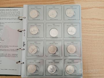 500 lire argento miste caravelle, dante,centenario