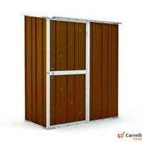 Casetta box giardino Acciaio 155x100 legno scuro