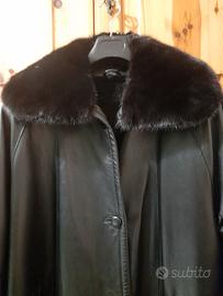cappotto donna vera pelle con pelliccia interna