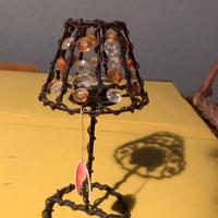 Portacandele fatto a bajour nuovo con etichetta