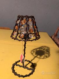 Portacandele fatto a bajour nuovo con etichetta