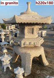 Lanterna Giapponese Rokkaku Yukimi in granito