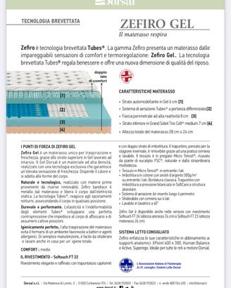 Materasso Dorsal  Top di gamma Zefiro  170x200